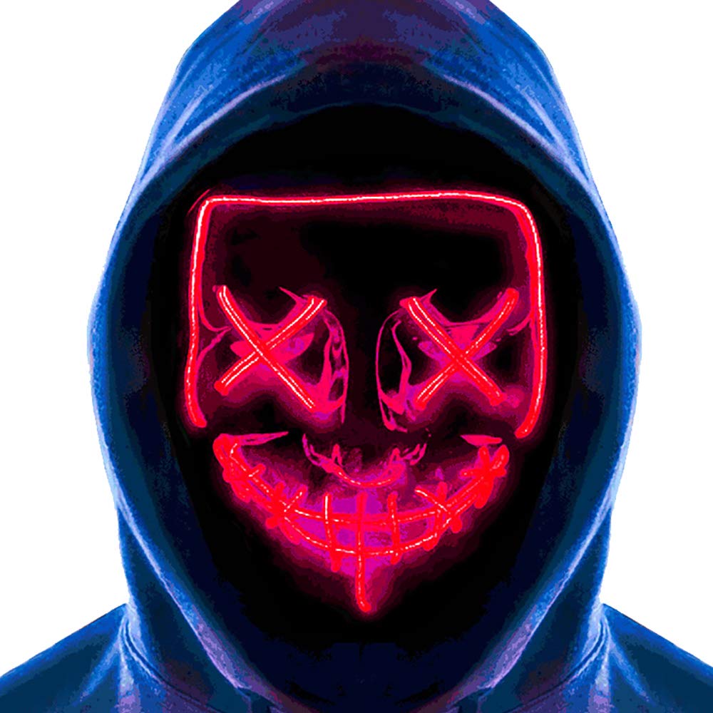 MeiGuiSha LED Halloween Light Up Purge Mask Women,Halloween Scary Cosplay Purge Mask LED for Festival Padrties