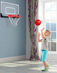 Meland Indoor Mini Basketball Hoop Set for Kids - Basketball Hoop for Door with 4 Balls & Complete Basketball Accessories - Basketball Toy Gifts for Kids Boys Teens
