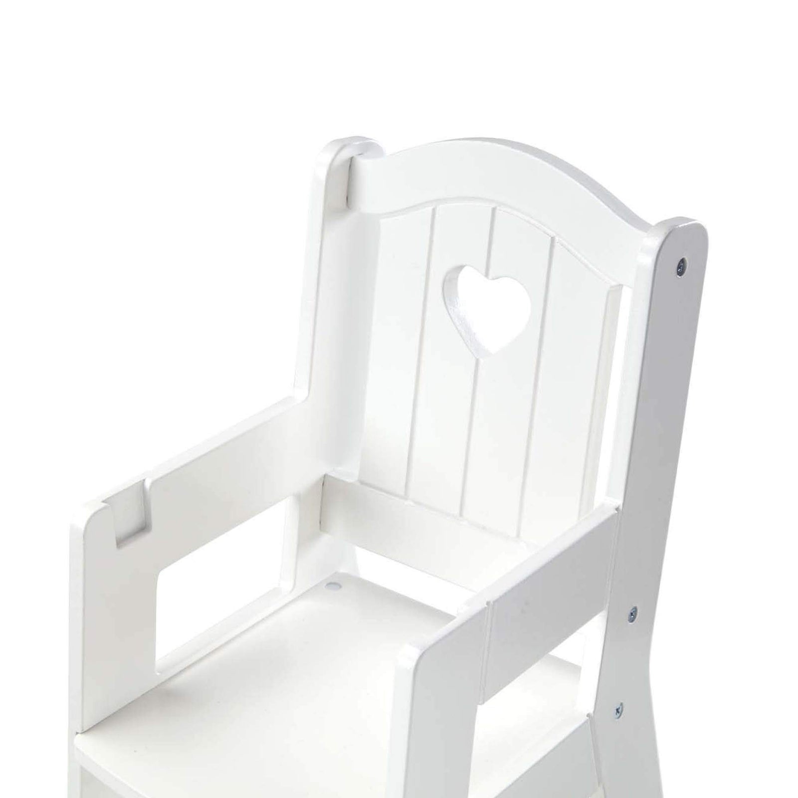 Melissa & Doug Mine to Love Wooden Play High Chair for Dolls,-Stuffed Animals - White (18”H x 8”W x 11”D Assembled)