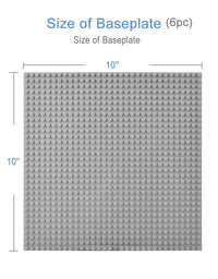 Lekebaby Classic Baseplates Building Base Plates for Building Bricks 100% Compatible with Major Brands-Baseplates 10" x 10", Pack of 6
