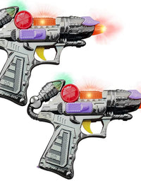 ArtCreativity Ranger Hand-Gun Toy Set with Flashing Lights & Sounds, 2 Cool Futuristic Handguns, Pretend Play Toy Gun, Great Party Favor, Gift for Boys and Girls, Batteries Included- Colors May Vary
