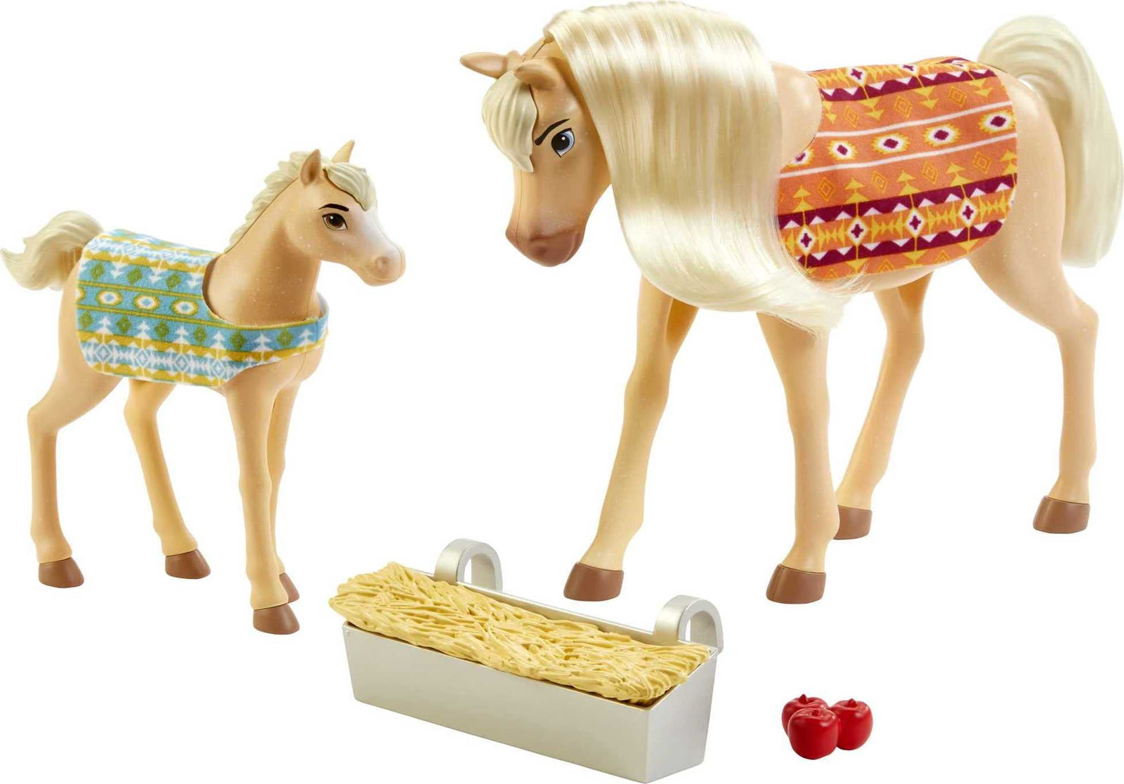 Mattel Spirit Untamed Cuddle Colt & Mama Playset (Horses Approx. 5-in & 8-in) & Feeding Accessories, Great Gift for Horse and Animal Lovers Ages 3 Years Old & Up