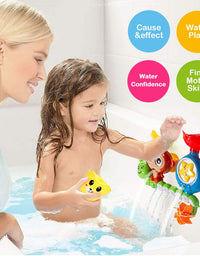 G-WACK Bath Toys for Toddlers Age 1 2 3 Year Old Girl Boy, Preschool New Born Baby Bathtub Water Toys, Durable Interactive Multicolored Infant Toy, Lovely Monkey Caterpillar, 2 Strong Suction Cups
