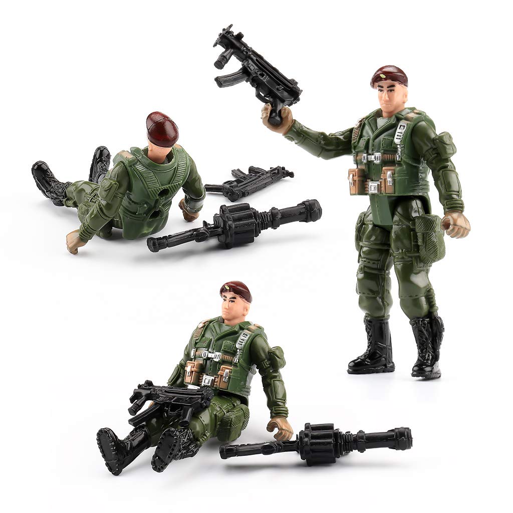 US Army Men and SWAT Team Toy Soldiers Action Figures Playset with Military Weapons Accessories for Kids Boys Girls,12Pcs