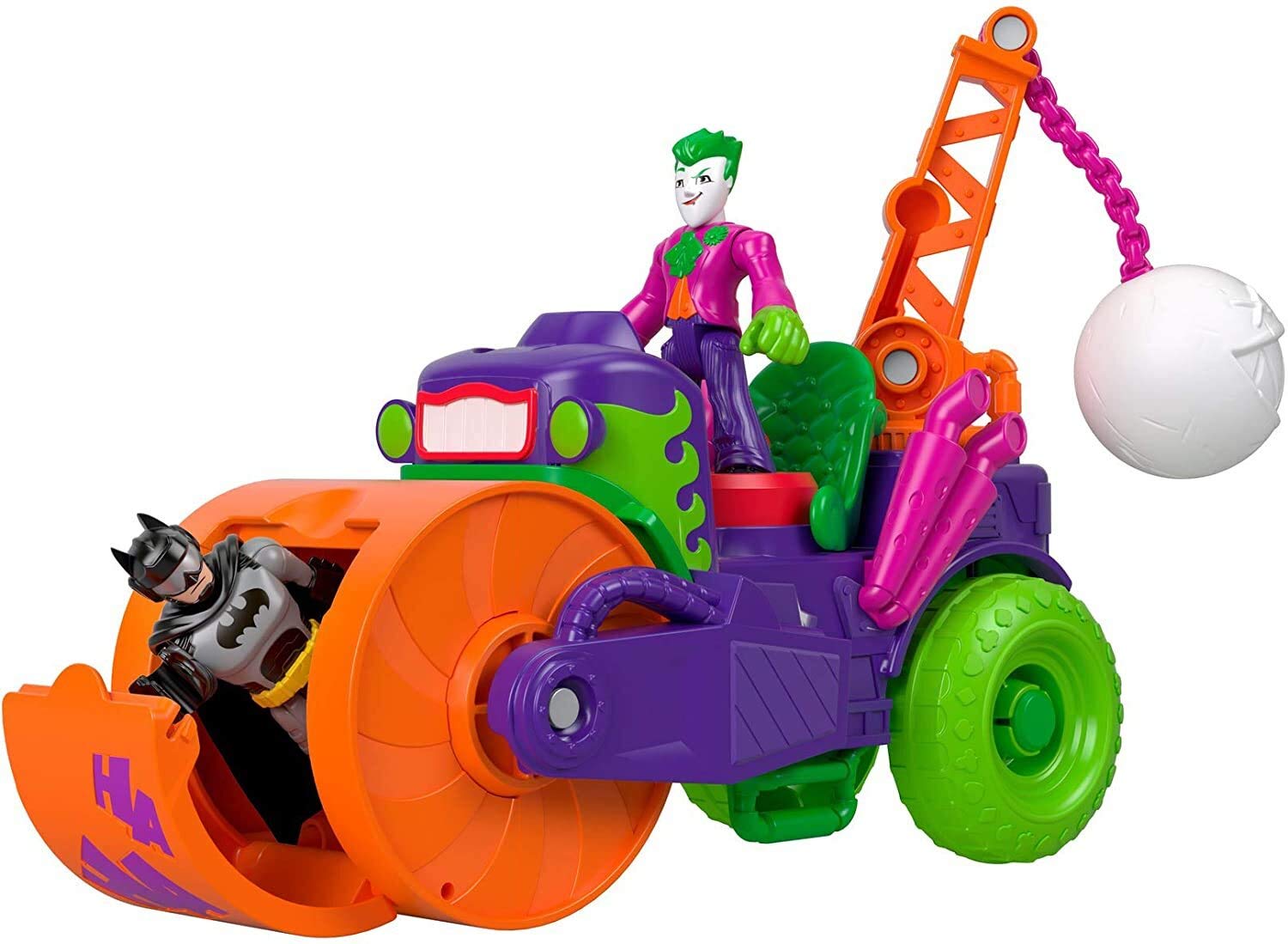 Fisher-Price Imaginext DC Super Friends The Joker Steamroller, Figure and Vehicle Set for Preschool Kids Ages 3 Years & up