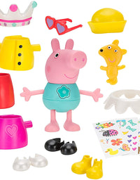 Peppa Pig Dress & Talk Figure Set, 12 Pieces - Includes Large Talking Peppa Figure with 4 Outfits & Accessories - Toy Gift for Kids - Ages 3+
