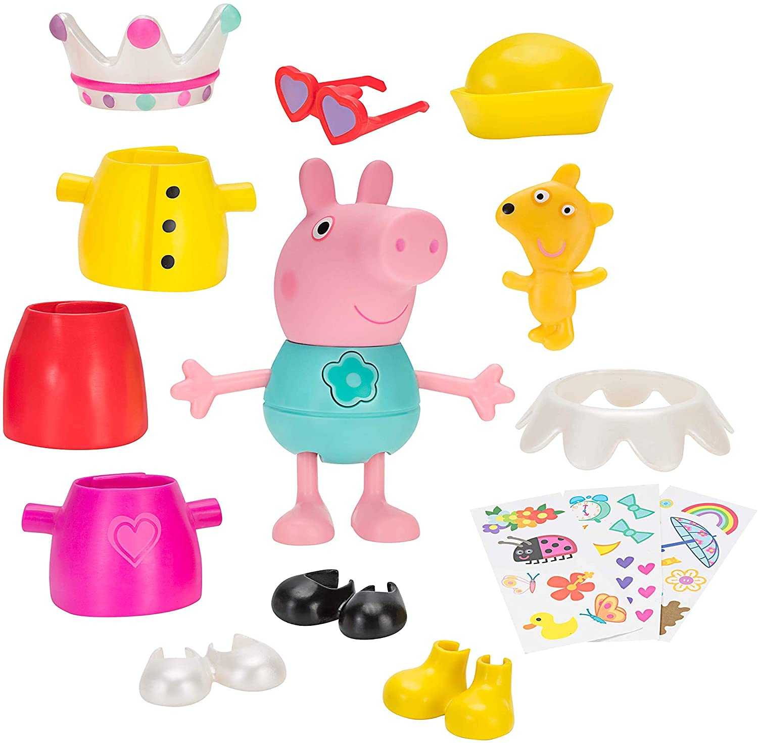 Peppa Pig Dress & Talk Figure Set, 12 Pieces - Includes Large Talking Peppa Figure with 4 Outfits & Accessories - Toy Gift for Kids - Ages 3+