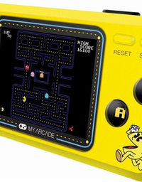 My Arcade Pocket Player Handheld Game Console: 3 Built In Games, Pac-Man, Pac-Panic, Pac-Mania, Collectible, Full Color Display, Speaker, Volume Controls, Headphone Jack, Battery or Micro USB Powered
