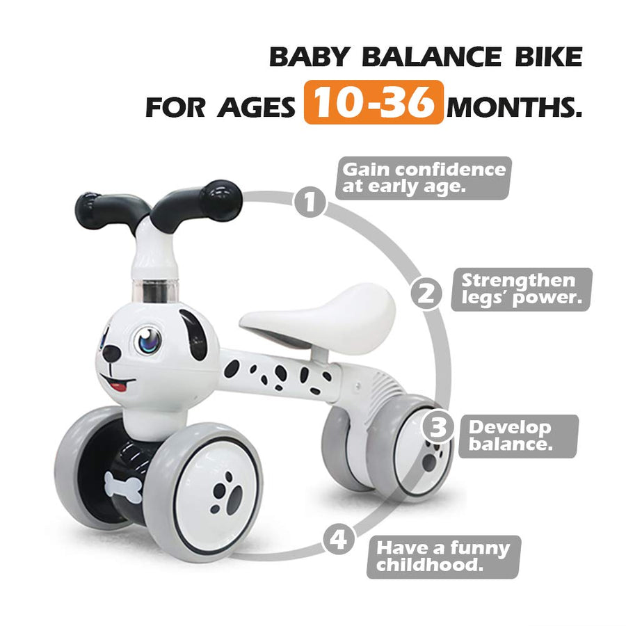 YGJT Baby Balance Bikes Bicycle Kids Toys Riding Toy for 1 Year Boys Girls 10-36 Months Baby's First Bike First Birthday Gift (Spotty Dog)