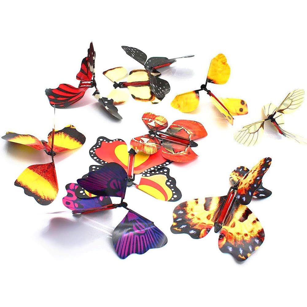 heytech Thanksgiving Day Magic Wind Up Flying Great Surprise Gift Butterfly in The Book Rubber Band Powered Magic Fairy Flying ,Thanksgiving Day Toy Great Surprise Gift (5 Packs)
