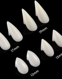 Zhanmai 12 Pairs Vampire Teeth Costume 4 Size Fangs Fake Teeth with 2 Teeth Pellets for Cosplay Party Props Halloween Party Fangs Favors
