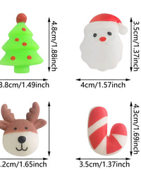 48 Pcs Christmas Mochi Squishy Toys,Mini Kawaii Squeeze Toy Stress Reliever Anxiety Packs for Kid Party Favors,Christmas Miniatures (Christmas)
