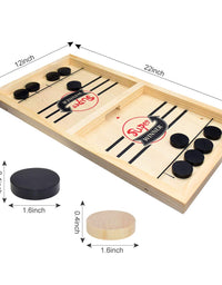 BAKAM Super Fast Sling Puck Game, Portable Table Hockey Game for Kids and Adults, Tabletop Slingshot Games Toys for Boys and Girls, Desktop Sport Board Game for Family Game Night Fun (Large)
