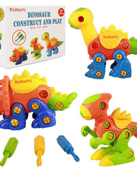 Kidtastic Dinosaur Toys, STEM Learning (106 pieces), Take Apart Fun (Pack of 3), Construction Engineering Building Play Set For Boys Girls Toddlers, Best Toy Gift Kids Ages 3yr – 6yr, 3 Years and Up
