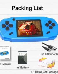 Beijue 16 Bit Handheld Games for Kids Adults 3.0'' Large Screen Preloaded 100 HD Classic Retro Video Games no Need WiFi USB Rechargeable Seniors Electronic Game Player Birthday Xmas Present (Blue)
