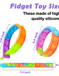 Pop Bracelet, Fidget Popper Bracelet Pack Wearable, Silicone Pop Watch Help Kids Adults with Autistic & ADHD, Washable Bubble Pop Bracelet As Great Gift for Anti-Anxiety, 6 Pack
