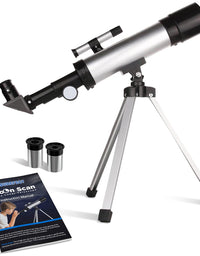 Surefect Nasa Lunar Telescope for Kids Capable of 90x Magnification, Includes 2 Eyepieces - Portable & Easy To Use Lightweight Portable Telescope
