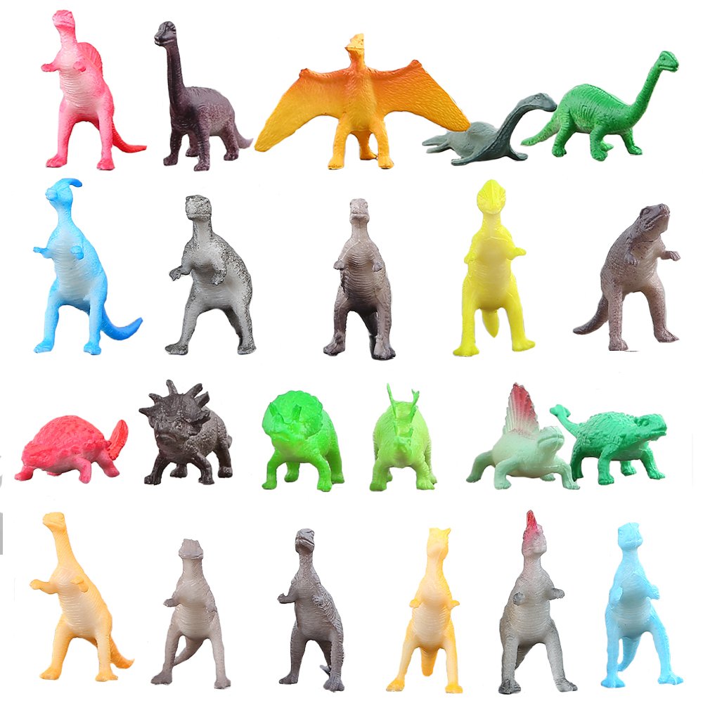 ValeforToy 82 Piece Mini Dinosaur Toy Set for Dino Party Cupcake Toppers - Assorted Vinyl Plastic Figure