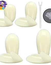 16 Pairs Vampire Fangs fake Teeth 4 sizes for Halloween Cosplay kids and adults Prop Decoration Vampire Tooth White Horror 13mm, 15mm, 17mm, 19mm False Teeth - 4 Sizes Dress Up Accessories
