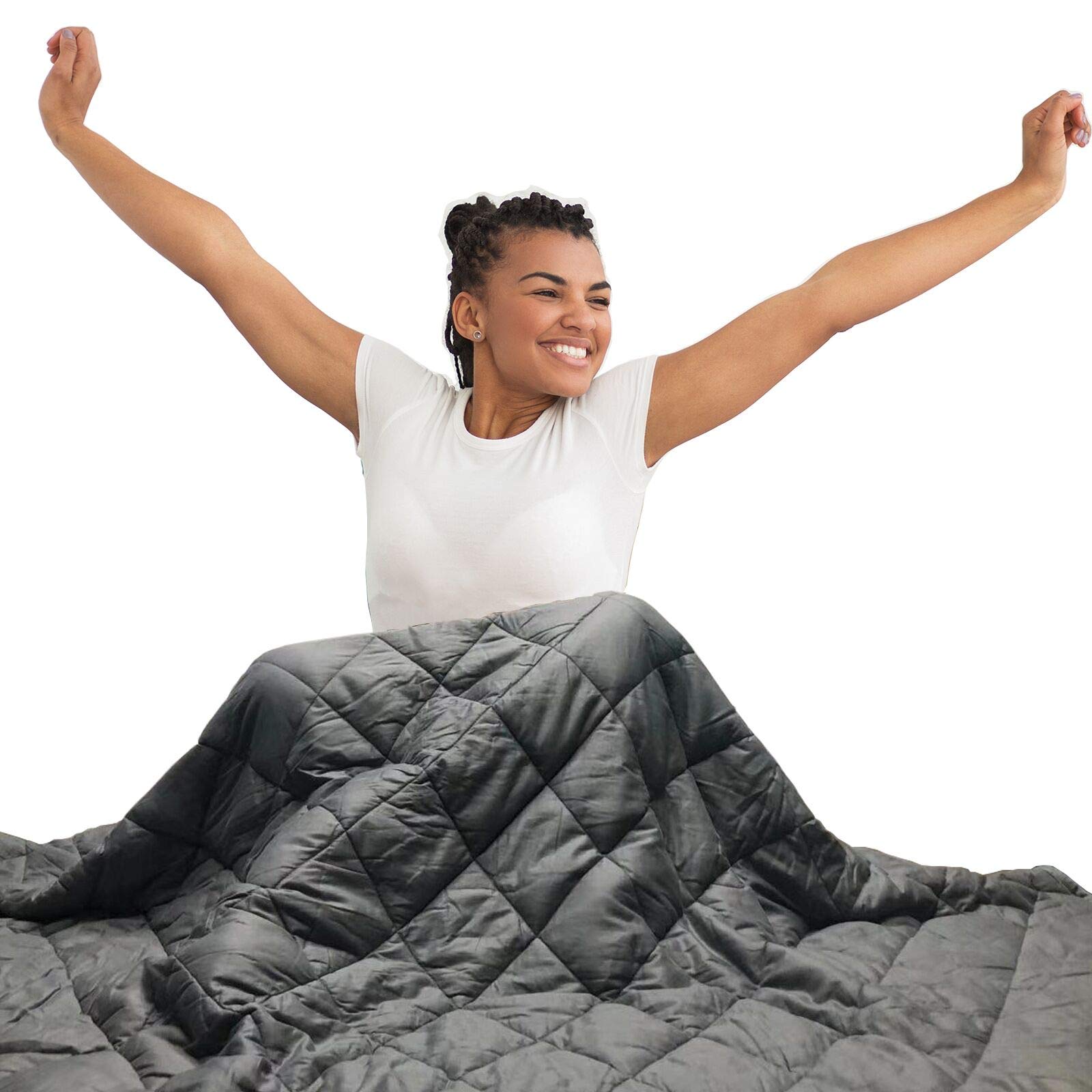 Hypnoser Adult Weighted Blanket Queen Size (20 lbs, 60''x80'' ) | Cooling Heavy Blanket | 100% Breathable Material with Pure Glass Beads