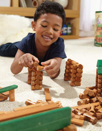 LINCOLN LOGS-Collector's Edition Village-327 Pieces-Real Wood Logs-Ages 3+ - Best Retro Building Gift Set for Boys/Girls-Creative Construction Engineering–Top Blocks Game Kit - Preschool Education Toy
