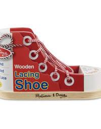 Melissa & Doug Deluxe Wood Lacing Sneaker - Learn to Tie a Shoe Educational Toy
