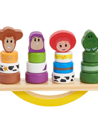 Disney Wooden Toys Toy Story Balance Blocks, 17-Piece Set Features Woody, Buzz Lightyear, Jessie, and Rex, Amazon Exclusive, by Just Play
