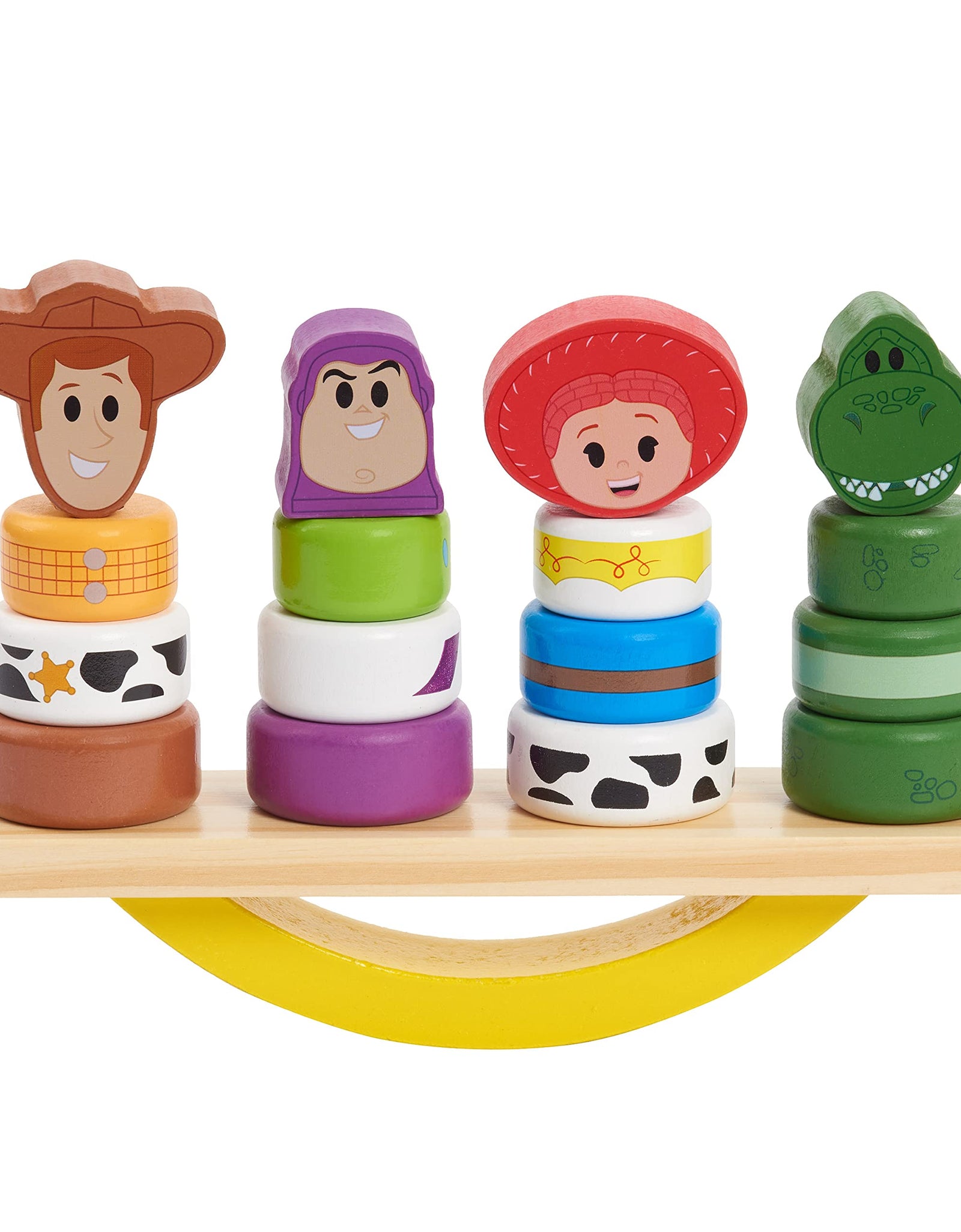 Disney Wooden Toys Toy Story Balance Blocks, 17-Piece Set Features Woody, Buzz Lightyear, Jessie, and Rex, Amazon Exclusive, by Just Play