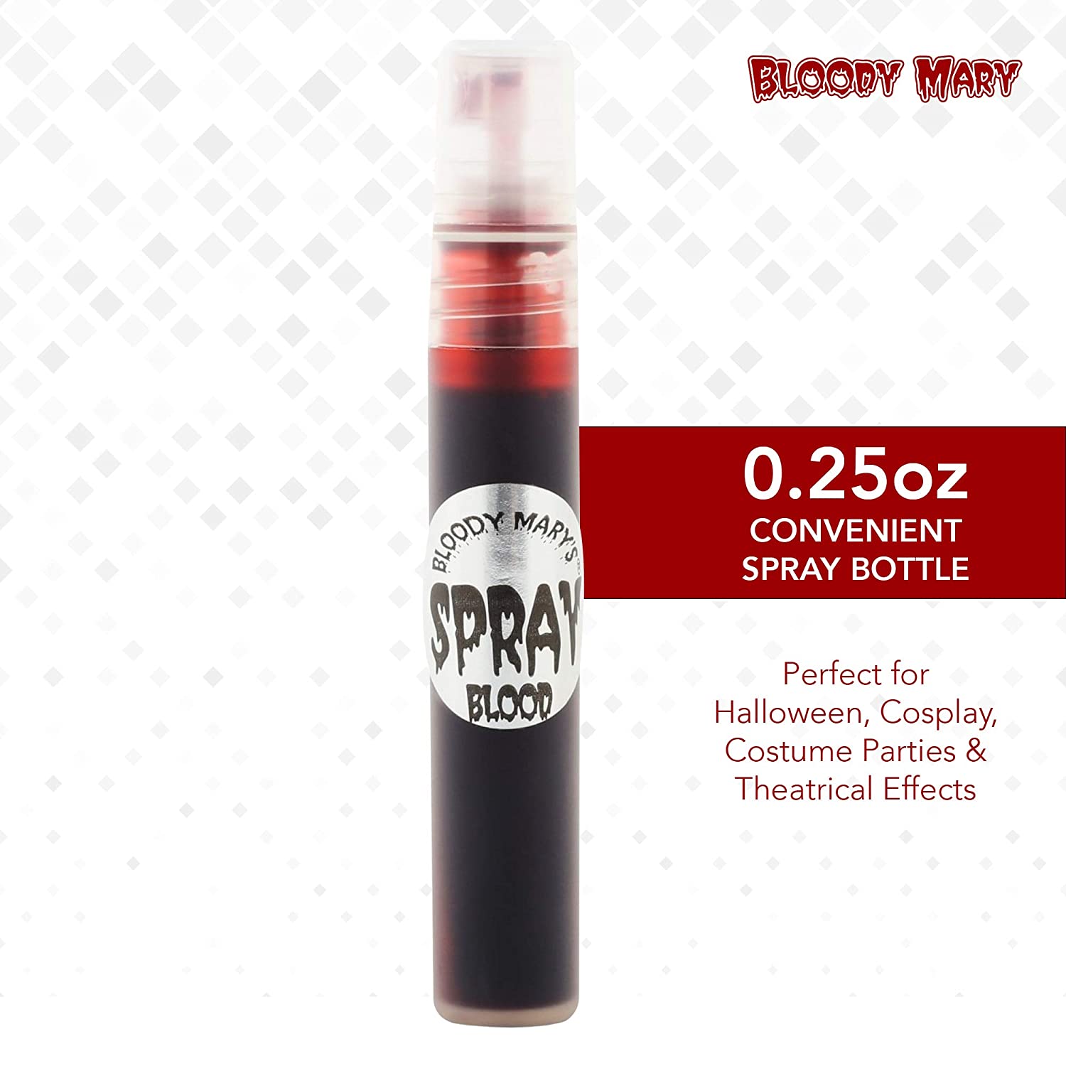 Bloody Mary Fake Blood Makeup Spray - 0.25oz - for Theater and Costume or Halloween Zombie, Vampire and Monster Dress Up