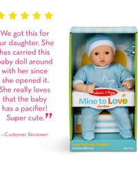 Melissa & Doug Mine to Love Jordan 12” Light Skin-Tone Boy Baby Doll with Romper, Cap, Pacifier
