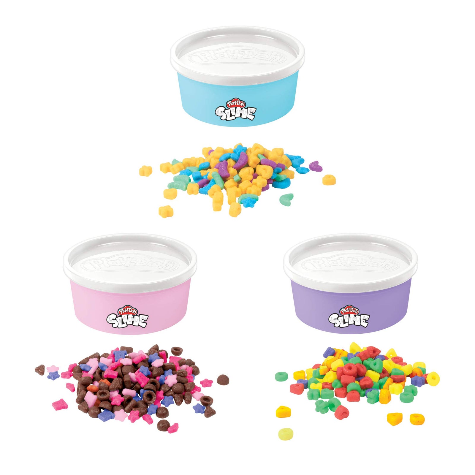 Play-Doh Slime Cereal Themed Bundle of 3 Varieties for Kids 3 Years and Up, Milky-Colored Non-Toxic Slime Compound with Mix-in Bits, 4.5-Ounce Cans