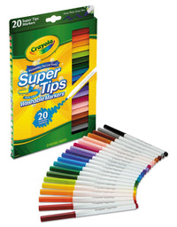 Crayola 588106 Washable Super Tips Markers, Assorted, 20/Set
