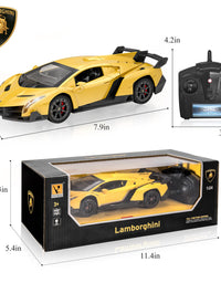 Officially Licensed RC Series, 1:24 Scale Electric Sport Racing Hobby Toy Car Lamborghini Model Vehicle for Boys Girls 3 4 5 6 7 8 9 Years Old Birthday Gifts
