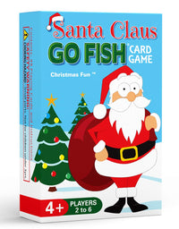 Santa Claus GO Fish, a Christmas Card Game for Kids (GO Fish, Old Maid, and Slap Jack), Play 3 Classic Kids Games Using ONE Holiday Themed Deck, Ideally Sized for Use as Stocking Stuffers
