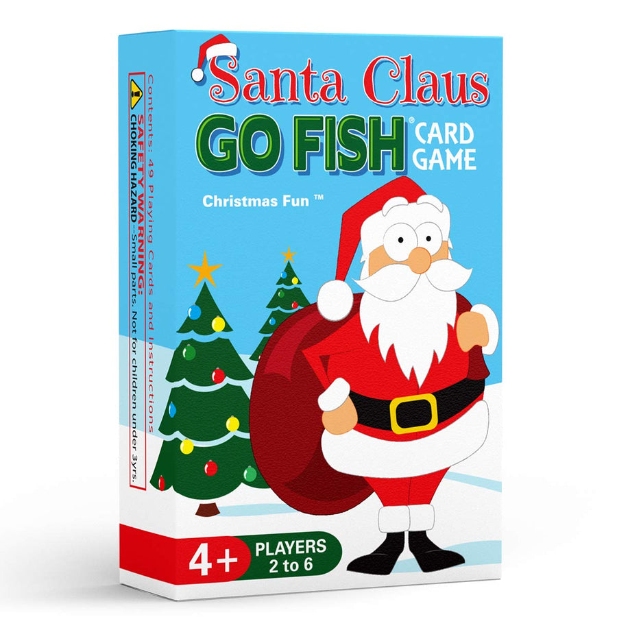 Santa Claus GO Fish, a Christmas Card Game for Kids (GO Fish, Old Maid, and Slap Jack), Play 3 Classic Kids Games Using ONE Holiday Themed Deck, Ideally Sized for Use as Stocking Stuffers