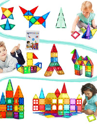 Magnetic Tiles Building Blocks STEM Magnet Blocks Toys for 3+ Year Old Boys and Girls,Educational Toy Gifts for Toddlers Kids Develop Children's Ability to Observe,Imagine,Practice.
