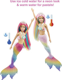Barbie Dreamtopia Rainbow Magic Mermaid Doll with Rainbow Hair and Water-Activated Color Change Feature, Gift for 3 to 7 Year Olds , Blond

