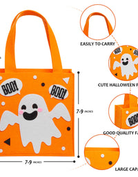 4 Pack Candy Felt Holder Halloween Bags Trick or Treat Gift Bags for Kids, Halloween Boo Spooky Baskets, Trick or Treating Bags, Halloween Candy Bags, Halloween Snacks Bucket, Halloween Goodie Bags
