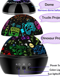 Dinosaur Toys for 2-9 Year Old Boys,2 in 1 Rotating Projector Lamp with Dinosaurs&Cars Theme,Halloween Chirstmas Xmax Birthday Gift for 3-10 Year Olds Boys Girls,Kids Room Decor for Toddler Toys
