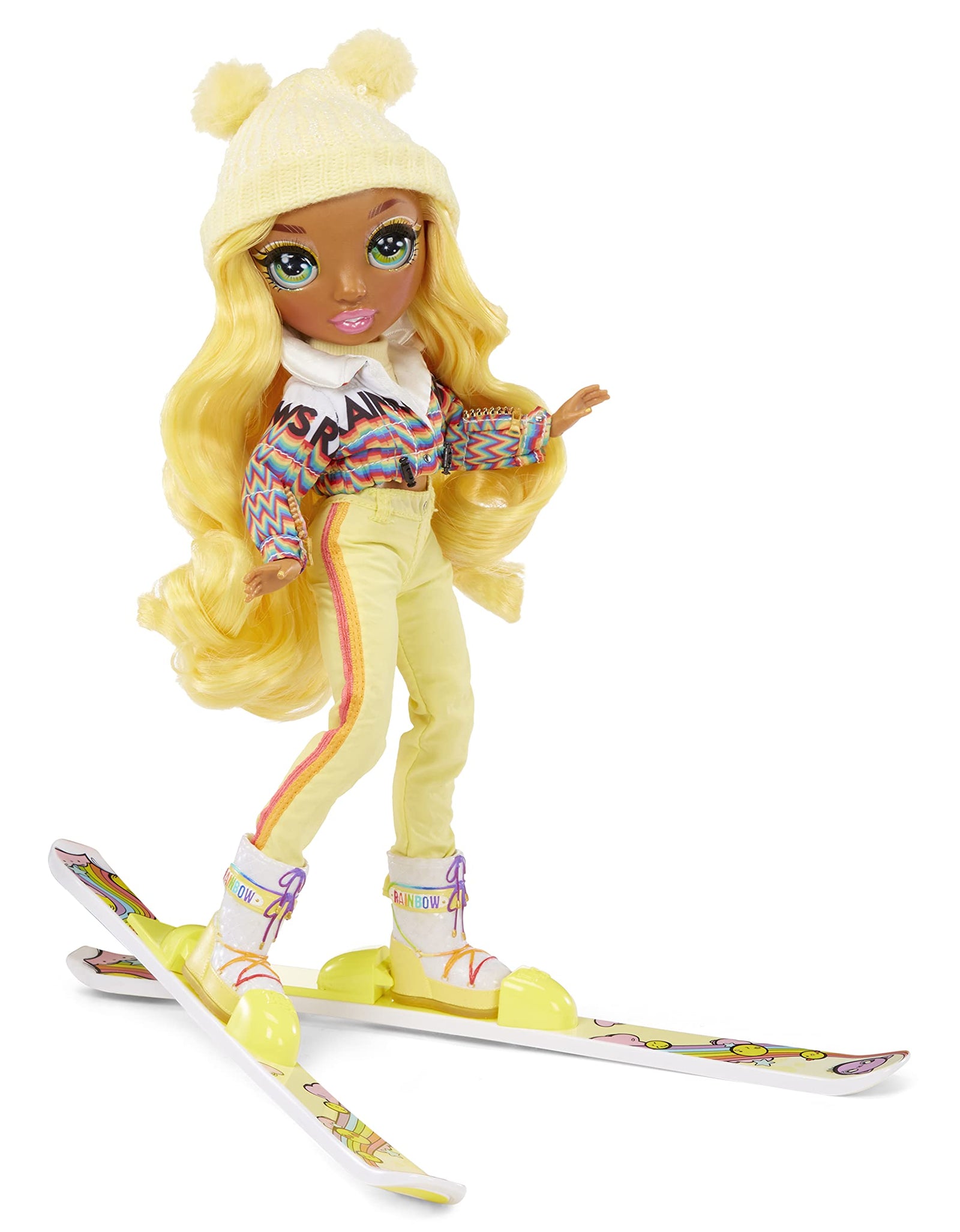 Rainbow High Winter Break Sunny Madison – Yellow Fashion Doll and Playset with 2 Designer Outfits, Pair of Skis & Accessories, Gift for Kids and Collectors, Toys for Kids Ages 6 7 8+ to 12 Years Old