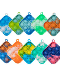 WQFXYZ Simple Fidget Toys Stress Relief Hand Toys, Mini Pop Push it Fidget Toy Keychain for Kids Adults, Mini Pop Push it Bubble Fidget Sensory Toys Office Desk Toy (15pcs-2)
