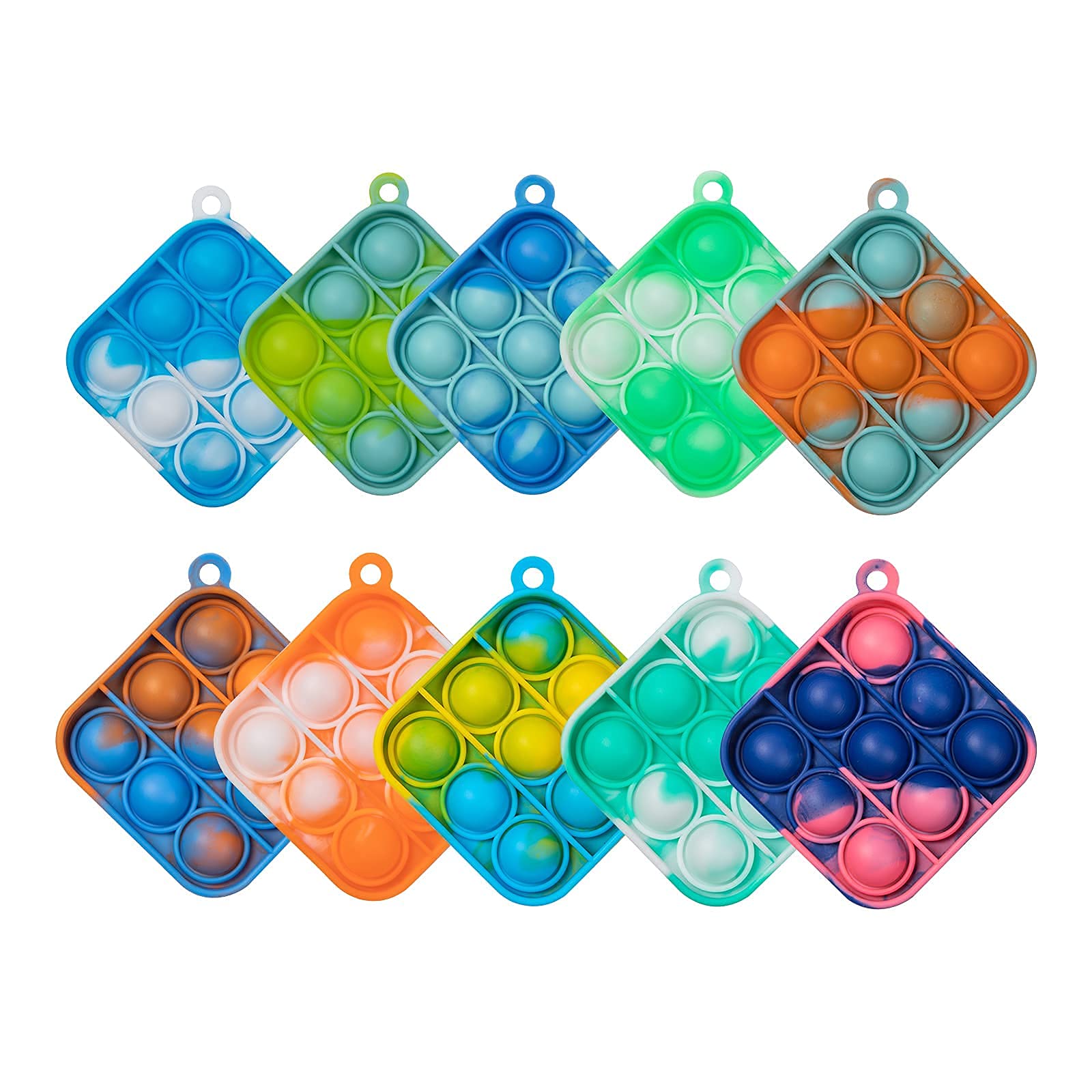 WQFXYZ Simple Fidget Toys Stress Relief Hand Toys, Mini Pop Push it Fidget Toy Keychain for Kids Adults, Mini Pop Push it Bubble Fidget Sensory Toys Office Desk Toy (15pcs-2)