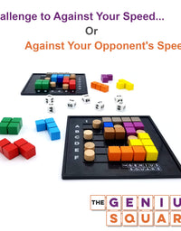 The Genius Square – Game of The Year Award Winner! 60000+ Solutions STEM Puzzle Game! Roll The Dice & Race Your Opponent to Fill The Grid by Using Different Shapes! Promotes Problem Solving Training
