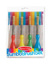 Melissa & Doug Jumbo Brush Set - 4-Pack, Paintbrushes in Red, Blue, Green, Yellow

