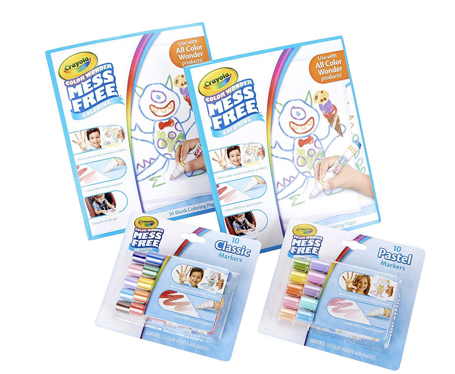 Crayola Color Wonder Mess Free Coloring Kit, 80pc, Toddler Toys, Kids Indoor Activities at Home