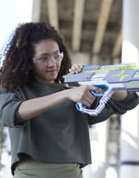 NERF Hyper Rush-40 Pump-Action Blaster, 30 Hyper Rounds, Eyewear, Up to 110 FPS Velocity, Easy Reload, Holds Up to 40 Rounds
