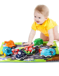 ALASOU 2021 Edition Baby Truck car Toy Sets and playmat/Storage Bag for Toddler | Baby Toys 12 - 18 Months | Toys for 1 2 3 Year Old boy| Birthday Gifts for Infant Toddlers(6 Sets)

