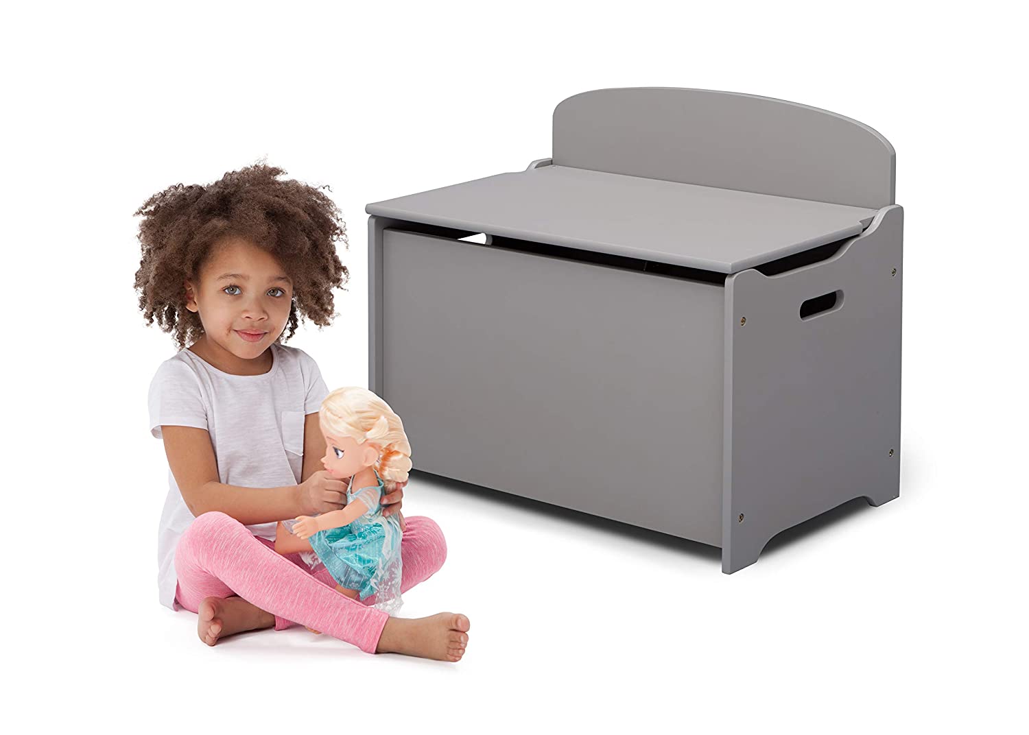 Delta Children MySize Deluxe Toy Box, Grey