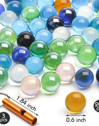 60PCS Colorful Glass Marbles,9/16 inch Marbles Bulk for Kids Marble Games,DIY and Home Decoration
