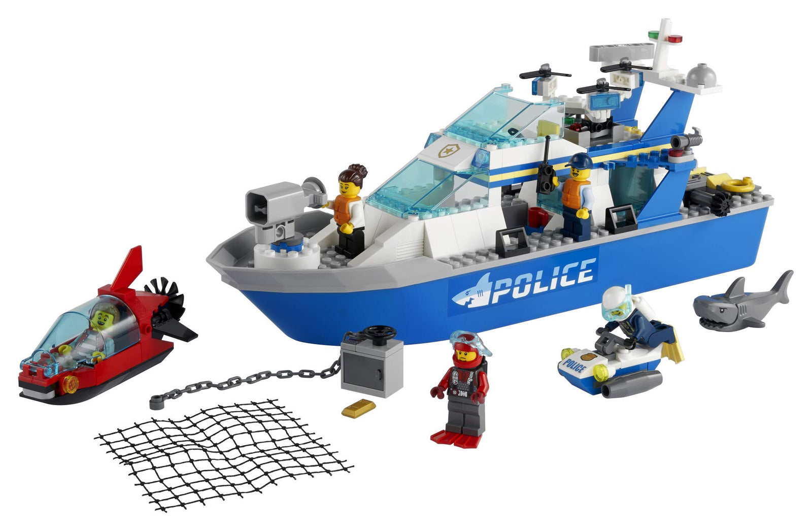 LEGO City Police Patrol Boat 60277 Building Kit; Cool Police Toy for Kids, New 2021 (276 Pieces)
